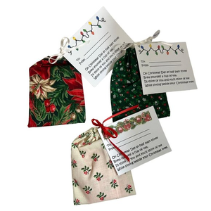 Handcrafted Christmas Fabric‎ Gift Bags with Gift Tags